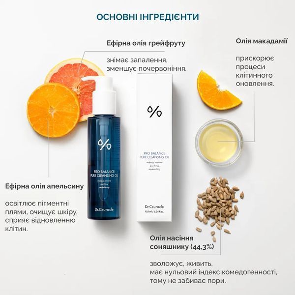 Гідрофільна олійка для очищення шкіри з пробіотиками Dr. Ceuracle Pro Balance Cleansing Oil, 20 мл 8806133613925 фото