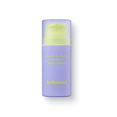 Нічний крем з ретинолом та бакучіолом. BY WISHTREND Vitamin A-mazing Bakuchiol Night Cream 10 мл Мініатюра 8809572891847 фото