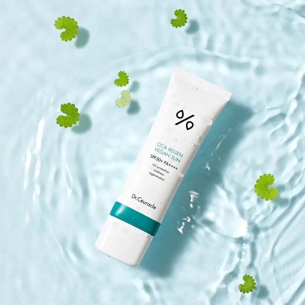 Сонцезахисний веганський крем з центелою азіатською Dr.Ceuracle Cica Regen Vegan Sun SPF50+ PA++++, 50 ml 8806133614983 фото