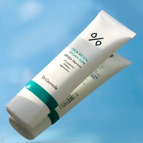 Сонцезахисний веганський крем з центелою азіатською Dr.Ceuracle Cica Regen Vegan Sun SPF50+ PA++++, 50 ml 8806133614983 фото